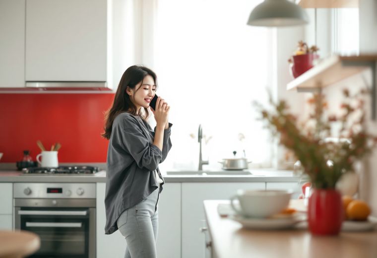 전화로 상담받는 모습